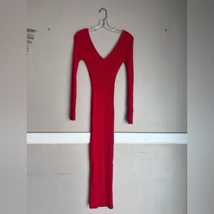 Hera Collection Vibrant Red Long Sleeve Dress